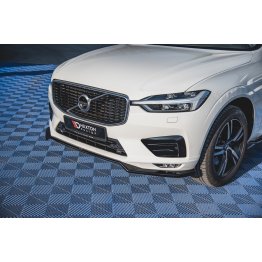 Накладка сплиттер на передний бампер на Volvo XC60 II R-Design